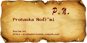 Prohaska Noémi névjegykártya